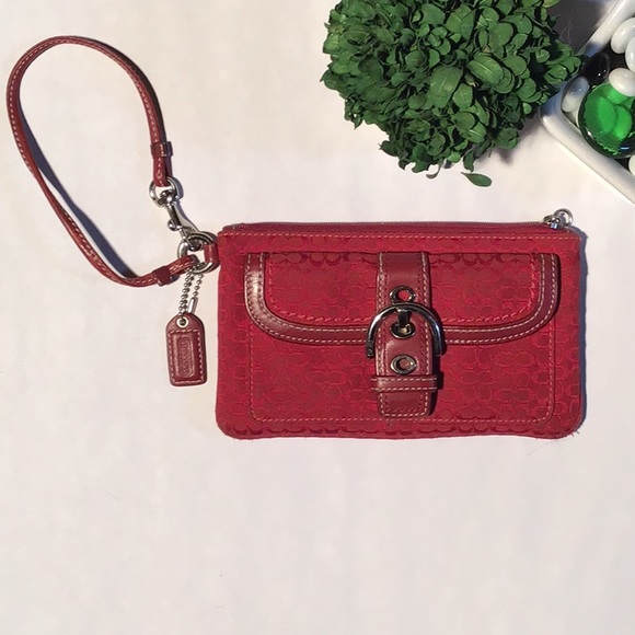 Coach Handbags - Coach red wristlet purse